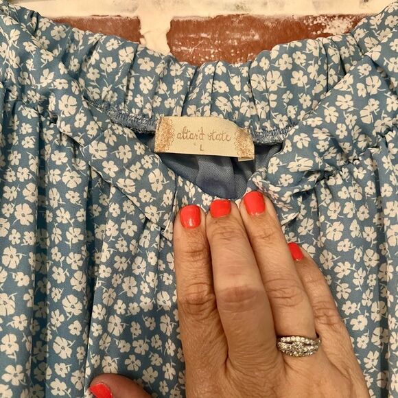 Altar'd State Blue Floral Mini Skirt - Picture 2 of 2